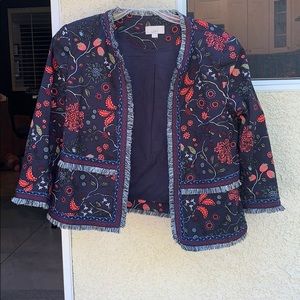 Ann Taylor LOFT Primavera Strawberry Open Blazer